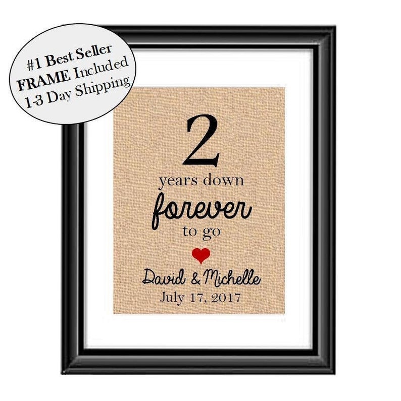 Cadeau D Anniversaire De Mariage De 2 Ans 2eme Etsy