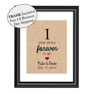 1 Year Down Print | 1 Year Anniversary Gift | Gift for Husband, Gift for Wife | 1st Anniversary Gift for Husband | First Anniversary FRAMED