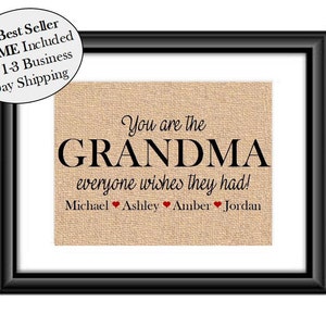 Personalized Gift for Grandma Mothers Day Gifts for Grandmother from Grandkids Birthday gift from Grandchildren Gift for Grandma FRAMED