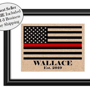 Personalized Fireman Graduation Gifts for Firefighters Firemen | Fire Department Thin Red Line Firefighter Gifts | Birthday gifts FRAMED