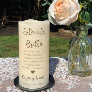 Letrero de vela personalizado conmemorativo de boda, mesa de recuerdos, mesa de recuerdos