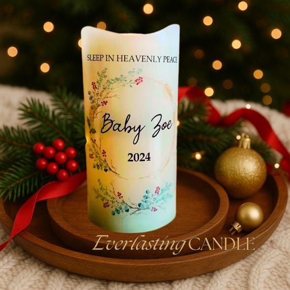 Baby Memorial Holiday Candle – “Sleep in Heavenly Peace” Edition