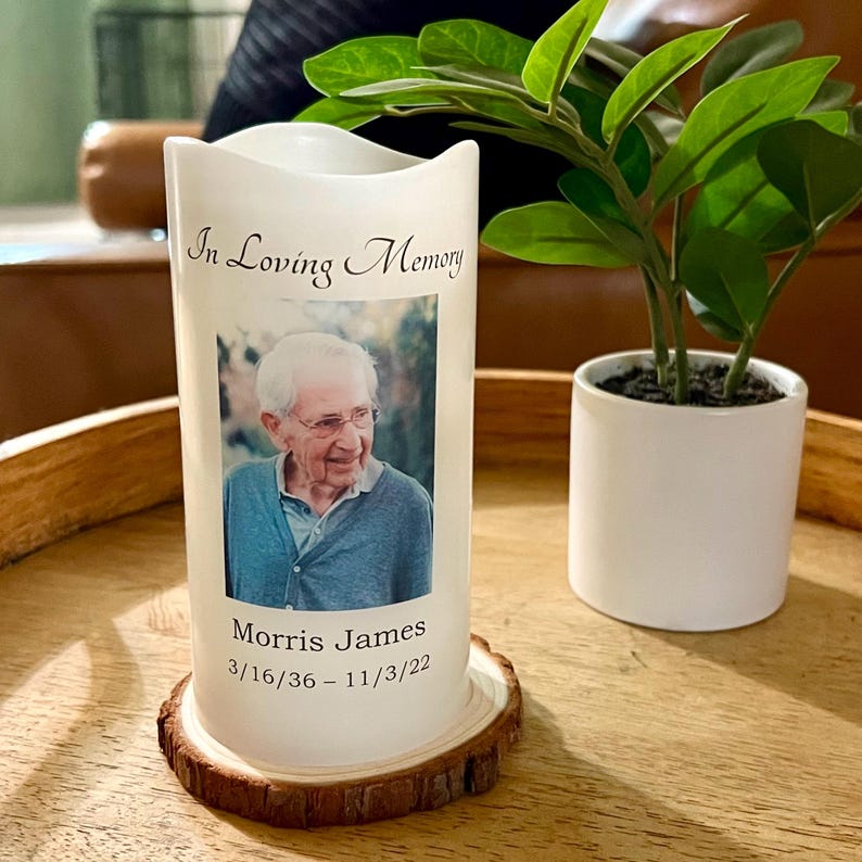Personalized Memorial LED Candle with Photo – Custom Sympathy Remembrance Gifts bild 9