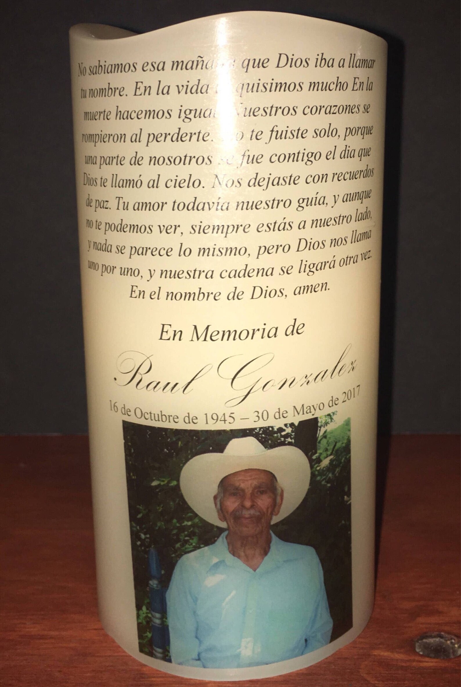 Spanish Memorial Candle Etsy