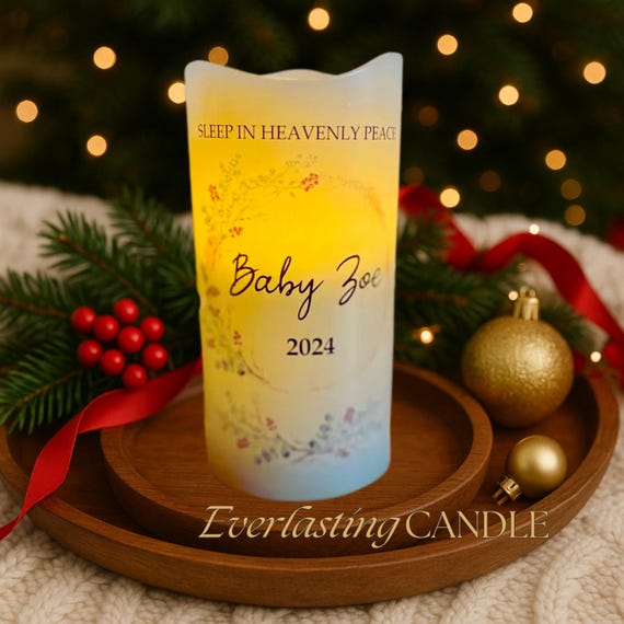 Baby Memorial Holiday Candle – “Sleep in Heavenly Peace” Edition