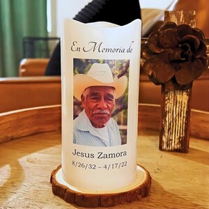Personalized Memorial LED Candle with Photo – Custom Sympathy Remembrance Gifts bild 5