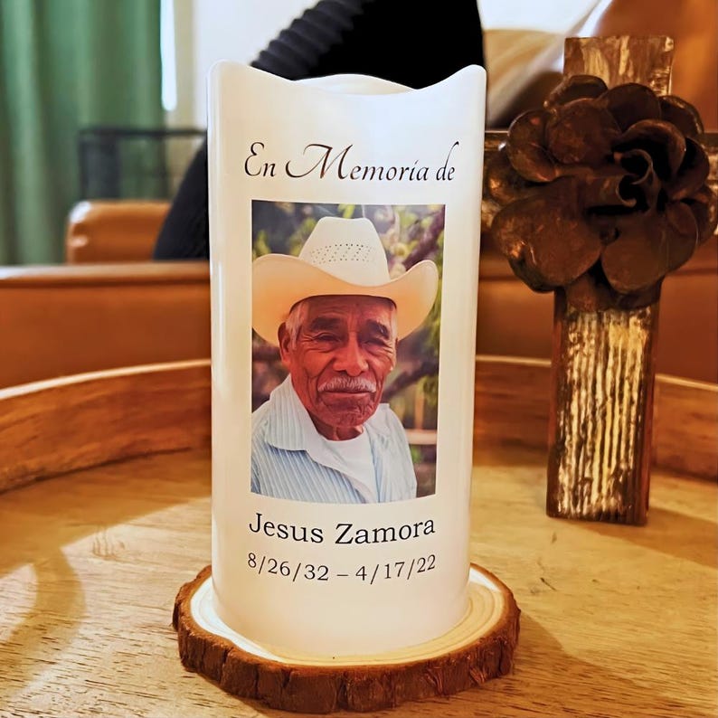 Personalized Memorial LED Candle with Photo – Custom Sympathy Remembrance Gifts bild 5