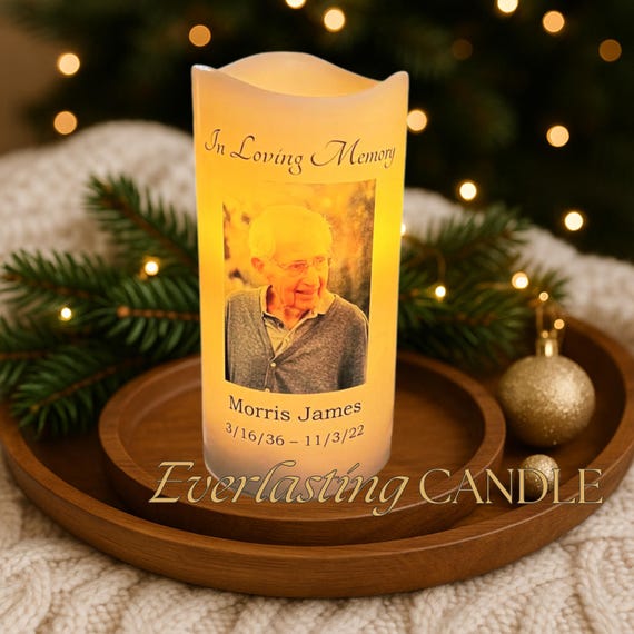 Personalized Christmas Memorial Décor In Loving Memory LED Candle