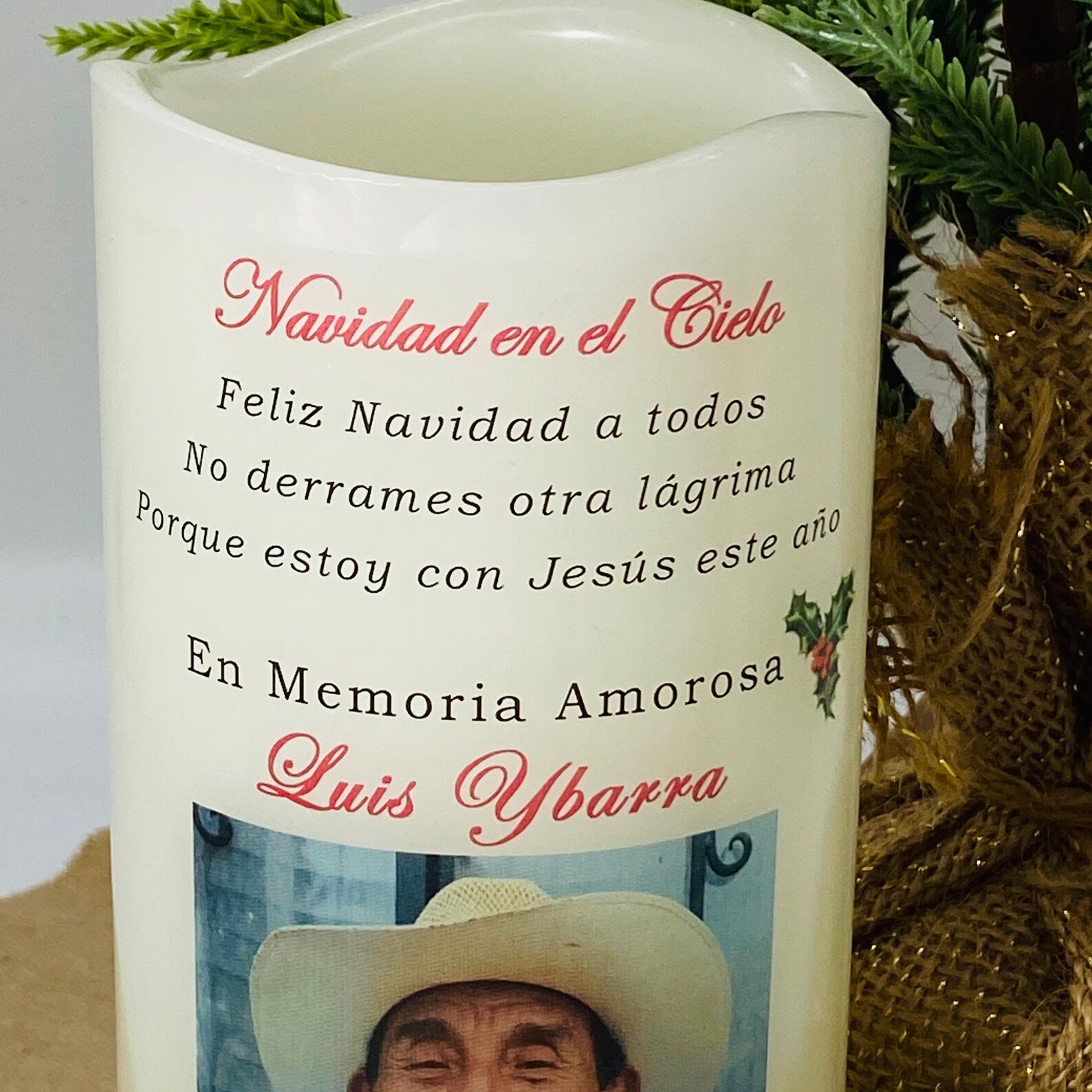 Spanish Christmas Memorial Candle Etsy