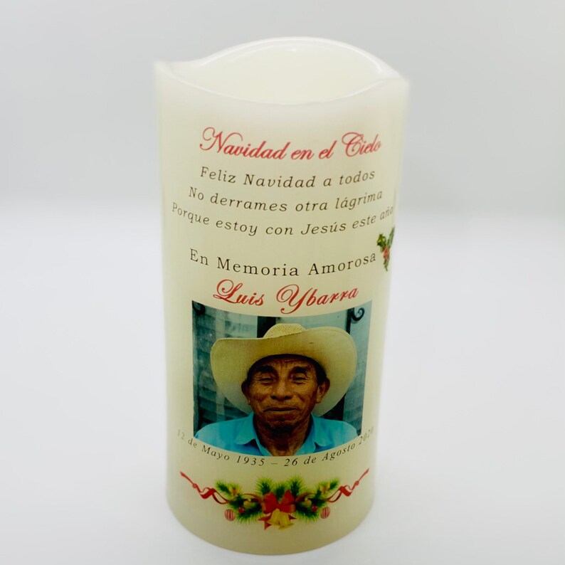 Spanish Christmas Memorial Candle Etsy