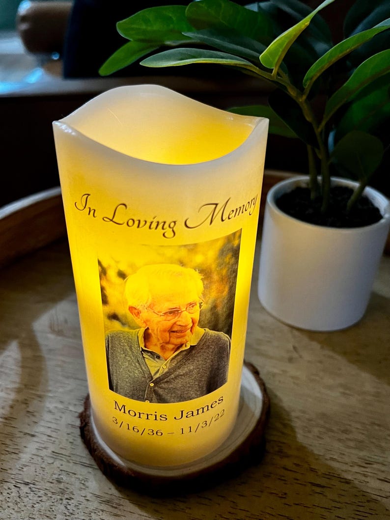 Personalized Memorial LED Candle with Photo – Custom Sympathy Remembrance Gifts bild 12