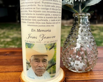 Spanish Comforting Memorial Gift, Personalized Memorial Candle, Sympathy Gift for Loss of Loved One