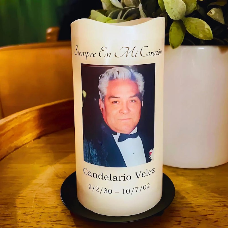 Personalized Memorial LED Candle with Photo – Custom Sympathy Remembrance Gifts bild 7