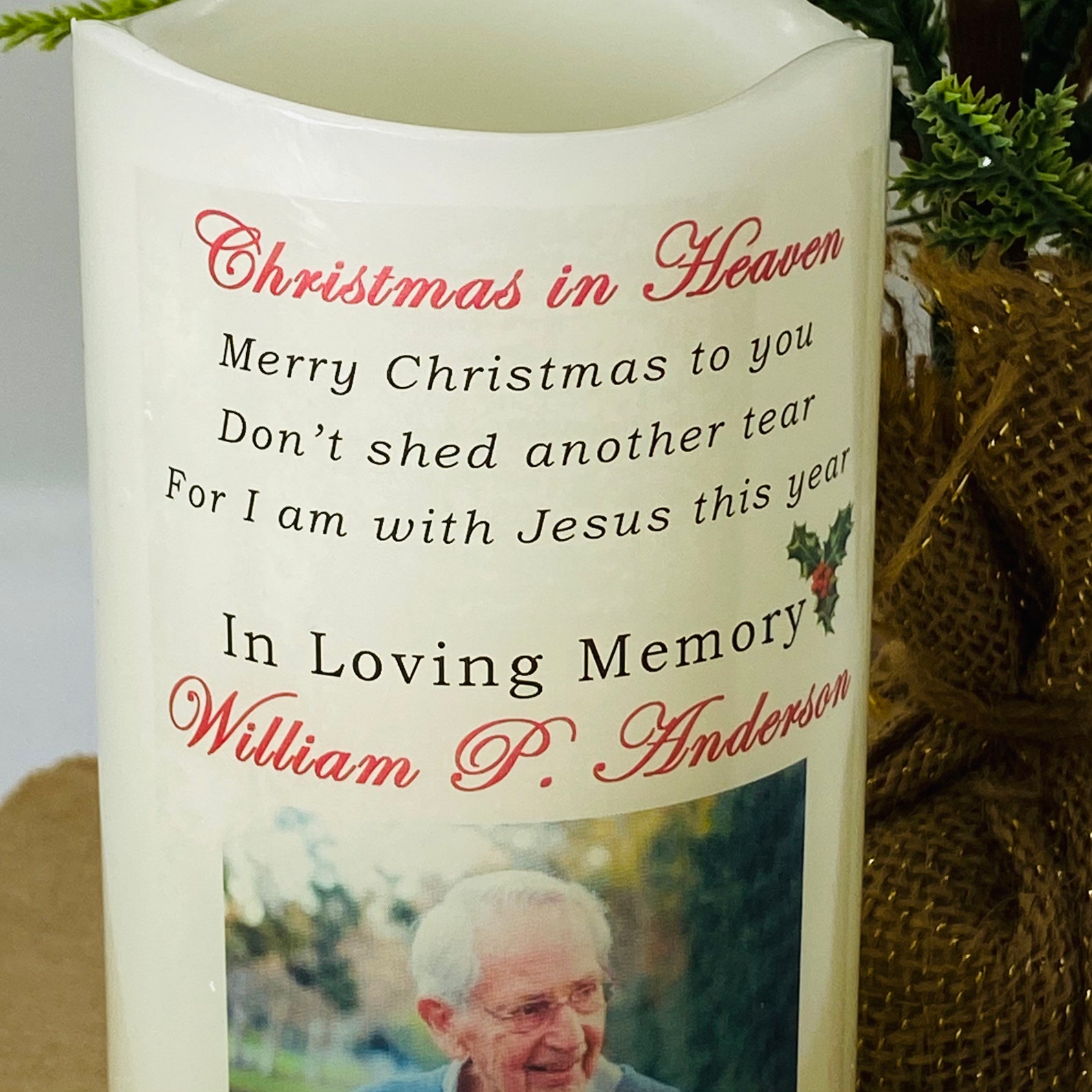 Christmas Memorial Candle Etsy