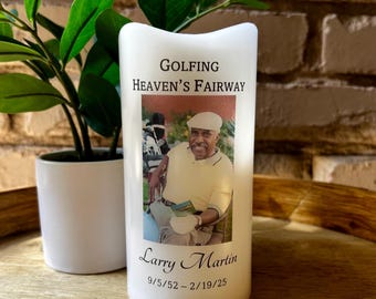 Golfer Memorial, Golf Enthusiast, Golfing, Personalized Memorial Candle, Comforting Memorial Gift, Sympathy Gift, Loss of Loved One Gift