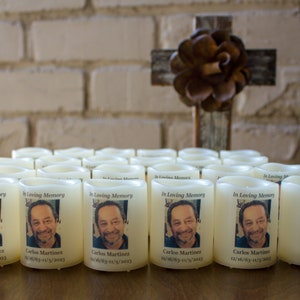 Personalized Memorial Mini Candle Funeral Favors For Loss Of Loved One 24 candles only