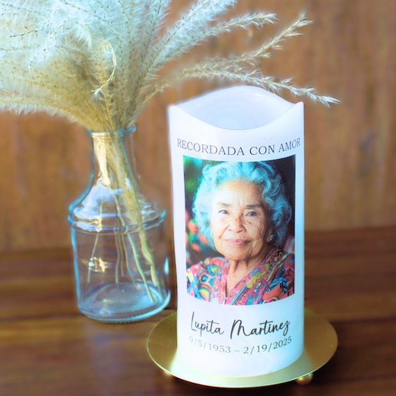 Spanish Personalized Memorial Candle, Comforting Memorial Gift, Sympathy Gift for Loss of Loved One Gift