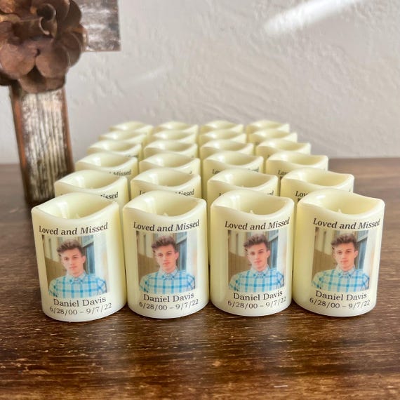 Personalized Funeral Favors 24 PCS Mini Memorial Funeral Candle Favors For Loss Of Loved One personalized