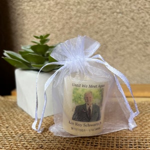 Personalized Memorial Mini Candle Funeral Favors For Loss Of Loved One 24candles/white bags