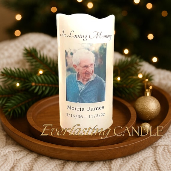 Personalized Christmas Memorial Décor In Loving Memory LED Candle
