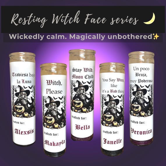 Resting Witch Face Candle: Fun Personalized Halloween Gift