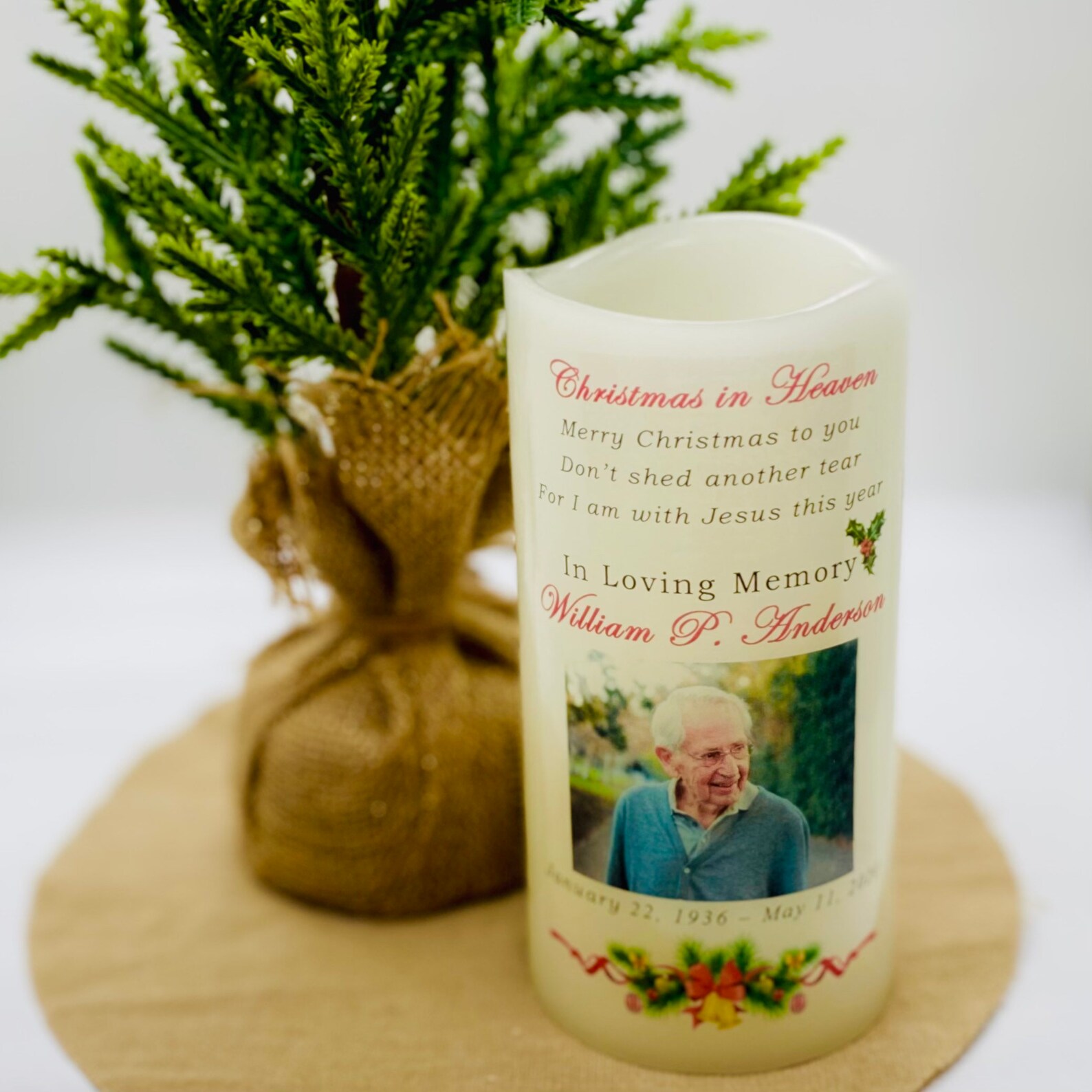 Christmas Memorial Candle Etsy
