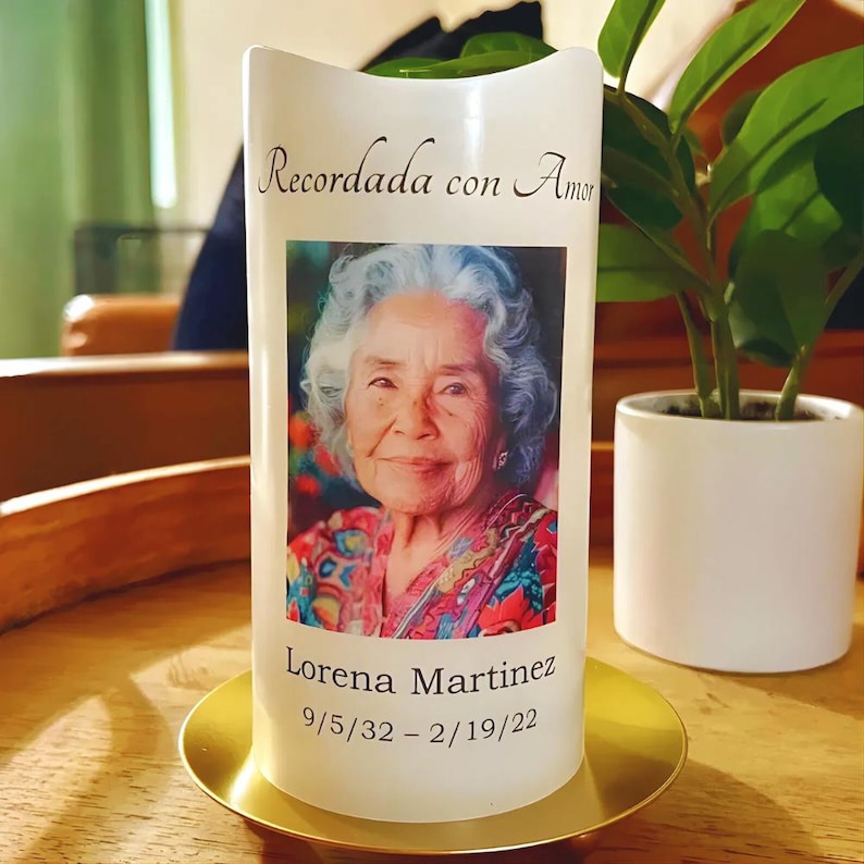 Personalized Memorial LED Candle with Photo – Custom Sympathy Remembrance Gifts bild 4