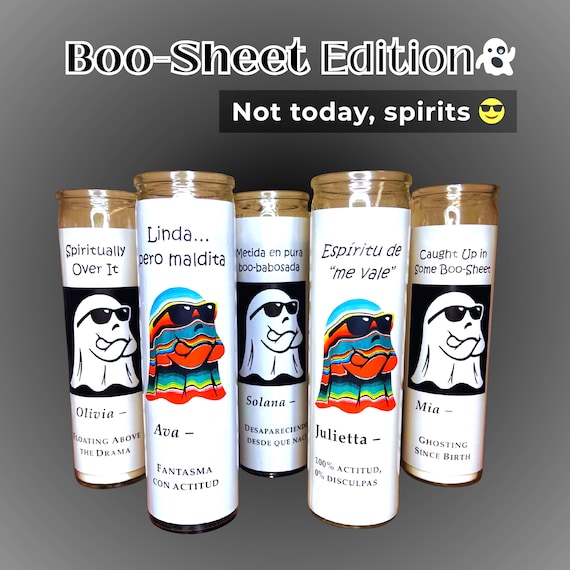 Boo Sheet Candle: Funny Halloween Spooky Decor, Witch Gift