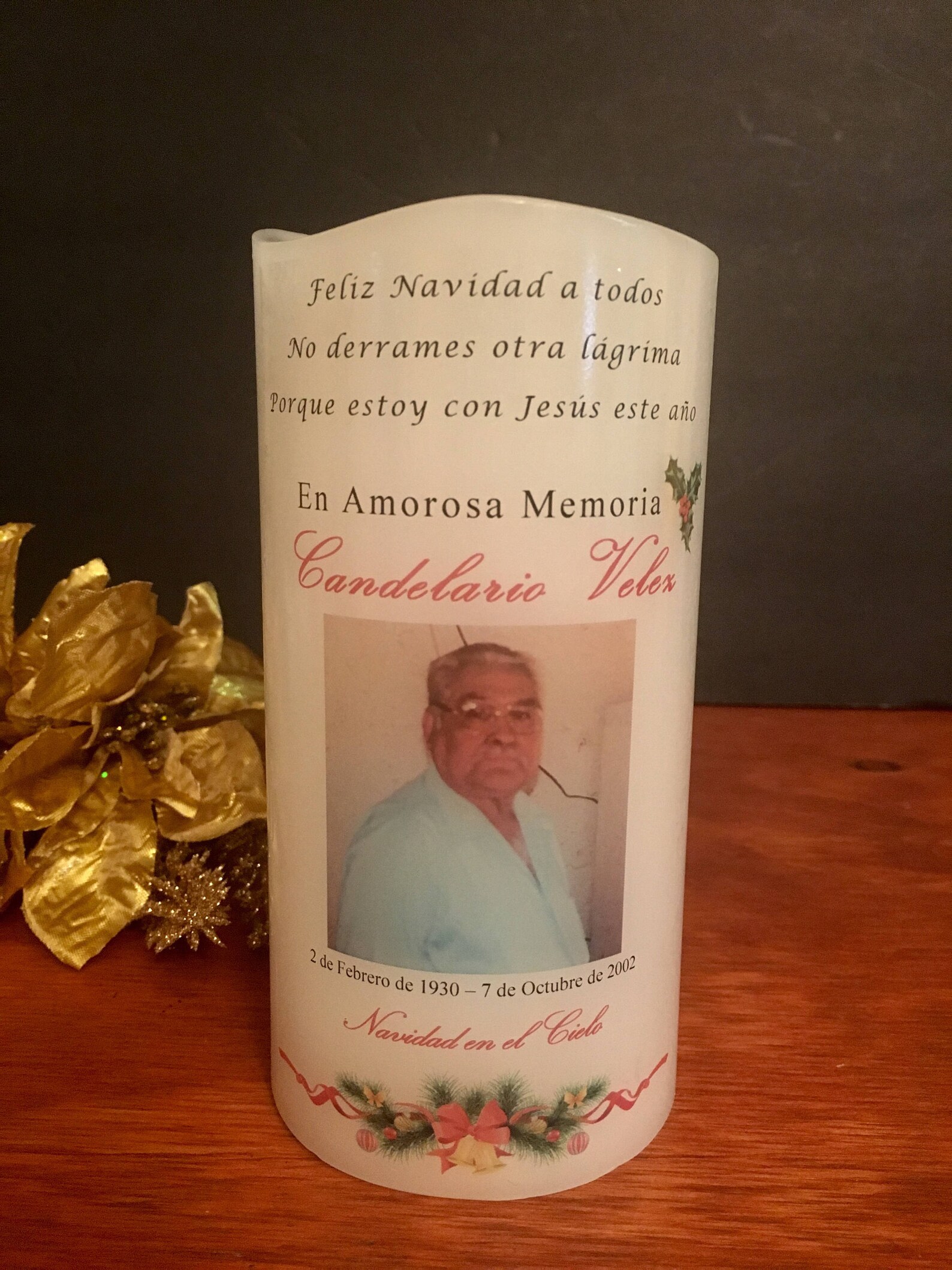 Spanish Christmas Memorial Candle Etsy