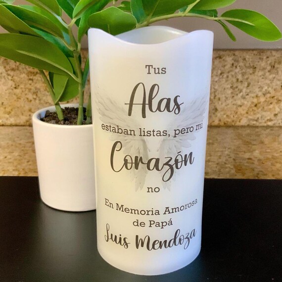 Spanish Father's Day Personalized Memorial Candle Gift