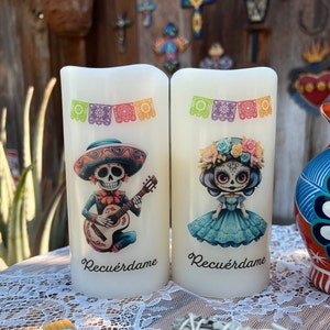 Recuérdame Catrin Vela Catrina Decoración Día de Los Muertos Decoración Celebración de la Vida Vela Ofrenda Decoración Alter Decoración para Día de Los Muertos