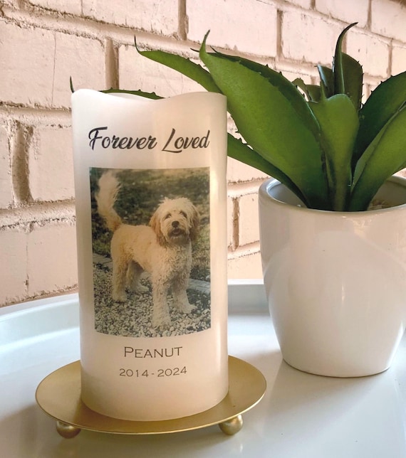 Personalized Pet Memorial LED Candle, Pet Loss Remembrance Gift