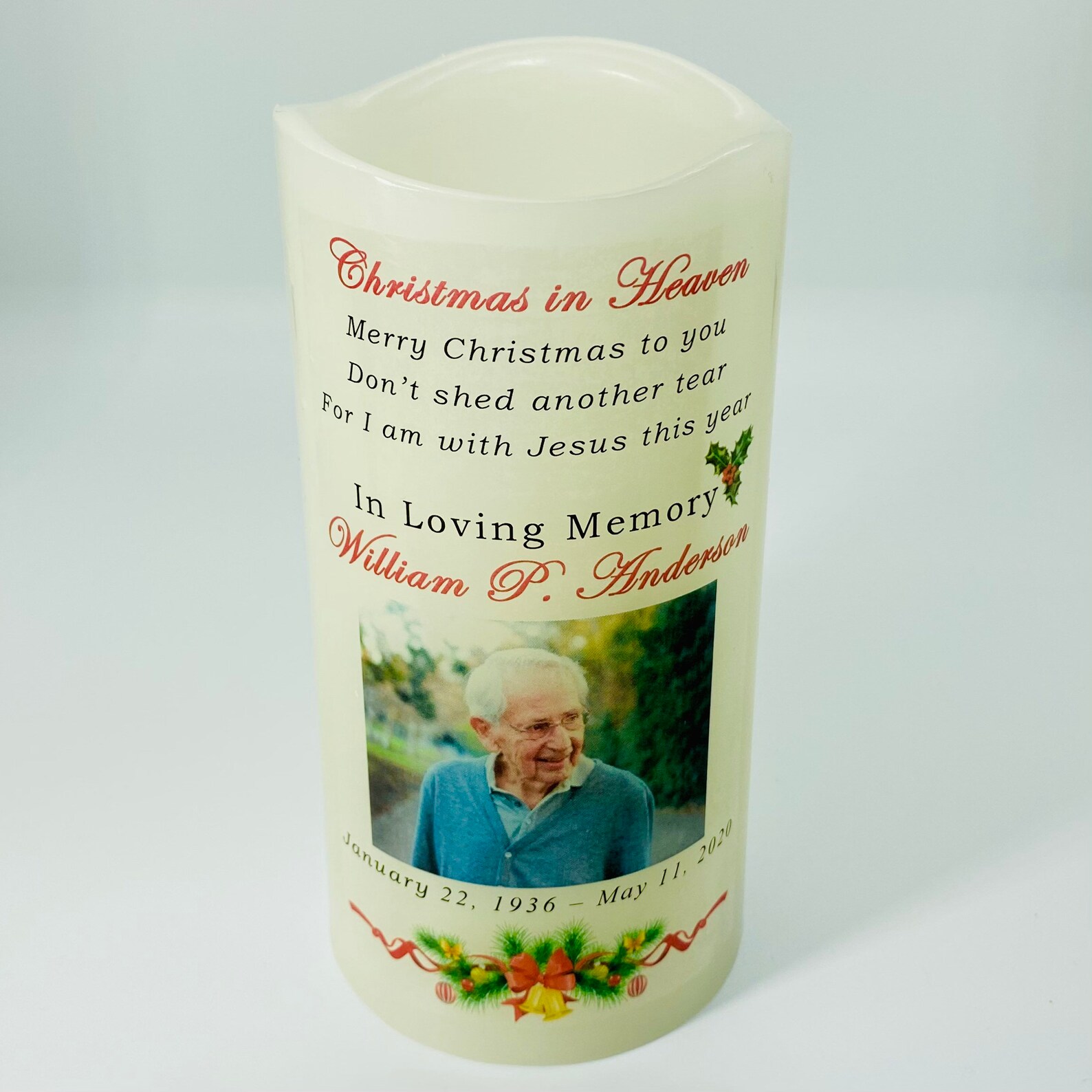 Christmas Memorial Candle Etsy