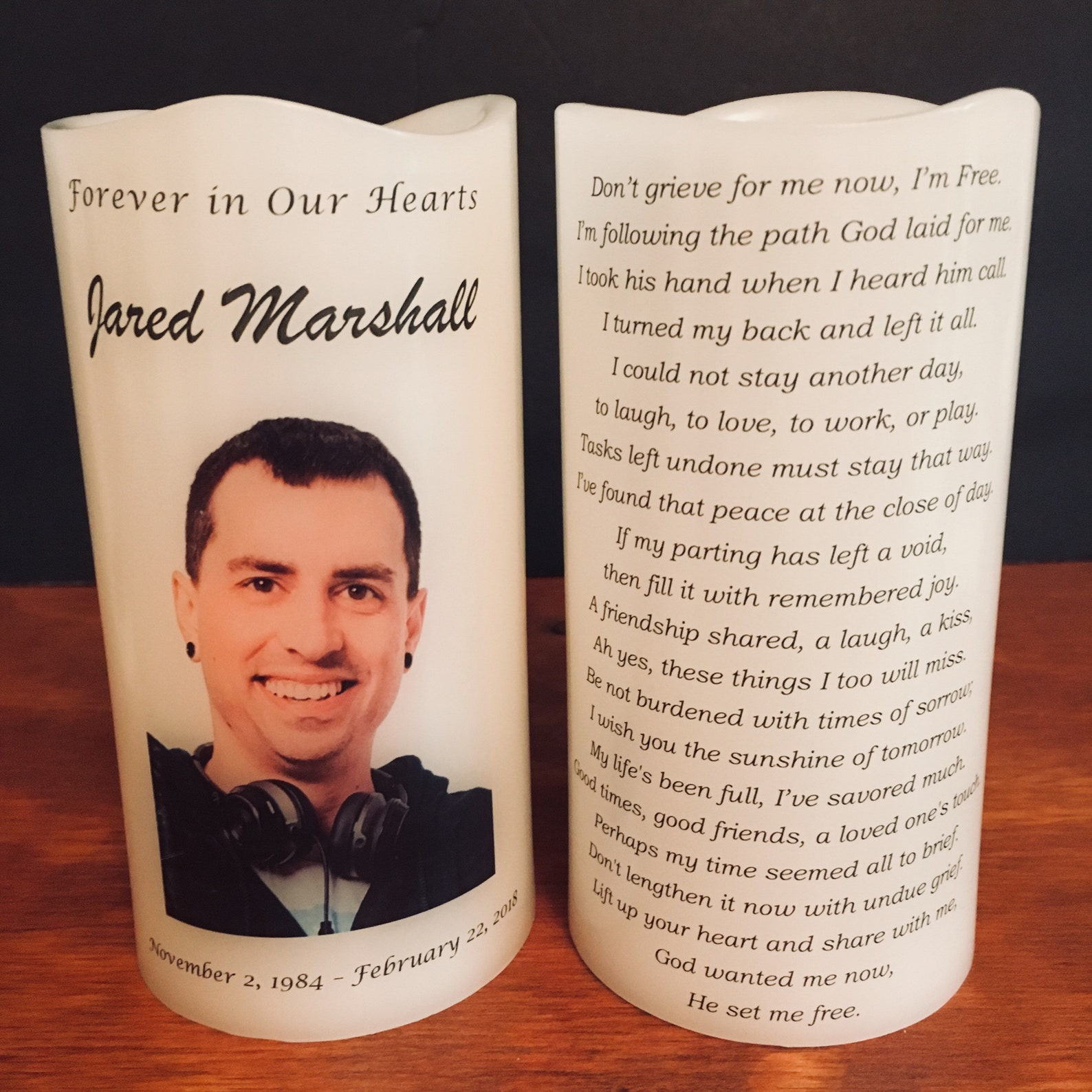Memorial Candle two sided Personalized Candle Etsy