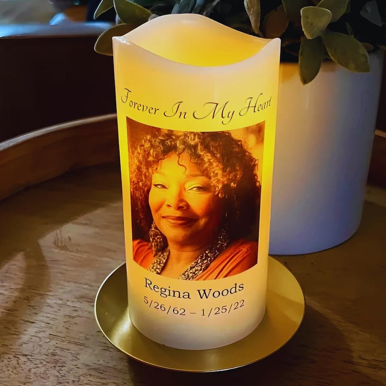 Personalized Memorial LED Candle with Photo – Custom Sympathy Remembrance Gifts bild 8