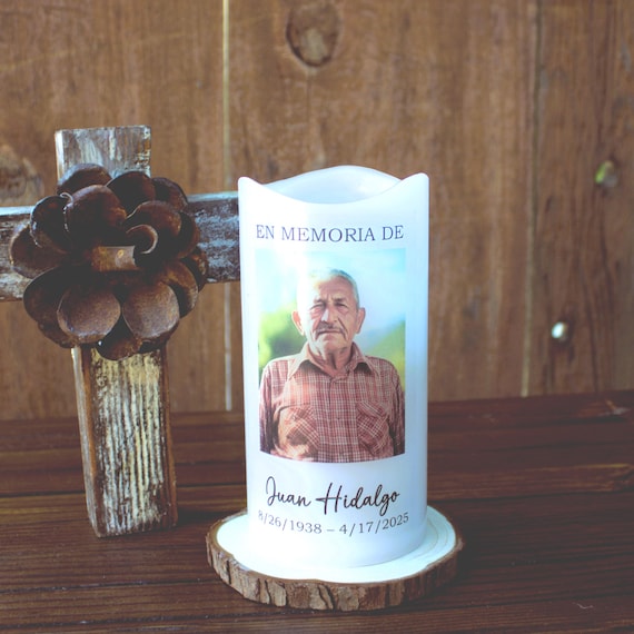 Spanish Personalized Memorial Candle, Comforting Memorial Gift, Sympathy Gift for Loss of Loved One Gift