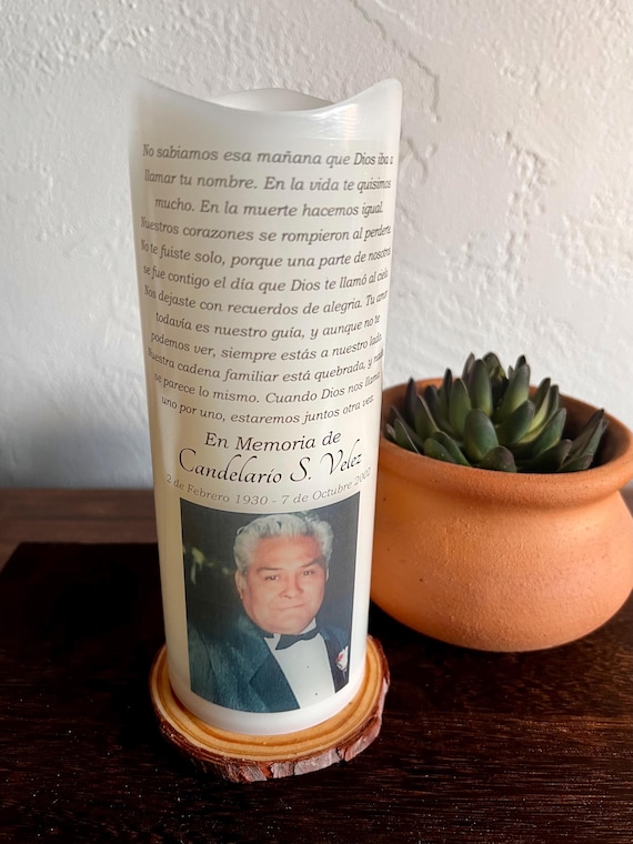 Personalized Spanish Memorial Candle, Spanish Comforting Memorial Gift, Sympathy Gift for Loss of Loved One