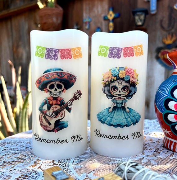 Dia de Los Muertos Catrina Candle: Celebration of Life Altar Decor