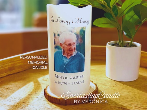 Personalized Memorial LED Candle | Custom Remembrance Tribute Light for Sympathy Gift, Celebration of Life, Grief Keepsake, In Loving Memory