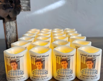 Personalized Memorial Candles - Funeral Favor Bulk Sets - Bereavement Remembrance Gifts for Loss Support