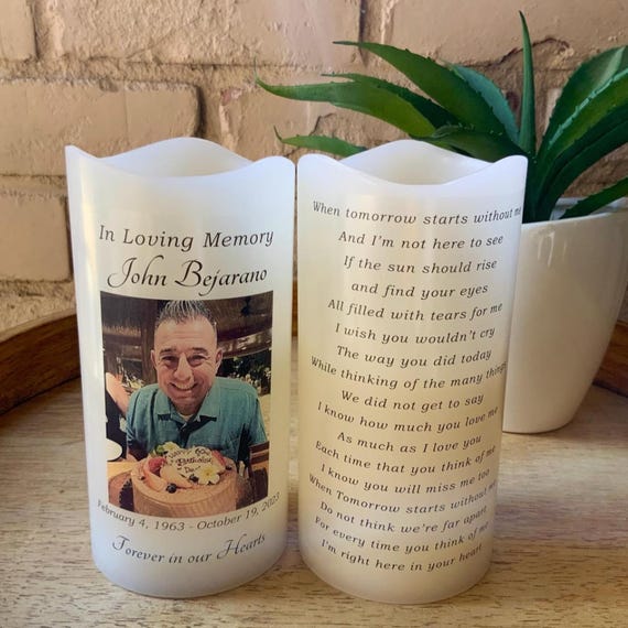 Comforting Memorial Gift, Personalized Memorial Candle, Sympathy Gift for Loss of Loved One Two Sides