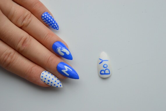 Items Similar To Baby Shower Stiletto Nails It S A Boy Nails Stick Items Similar To Baby Shower Stiletto Nails It S A Boy Nails Stick