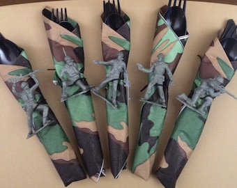 Army Cutlery Sets, Army Birthday Party, Army Party,  Army Baby Shower, Birthday Party, Army Man Birthday Party, Army Men Birthday Party