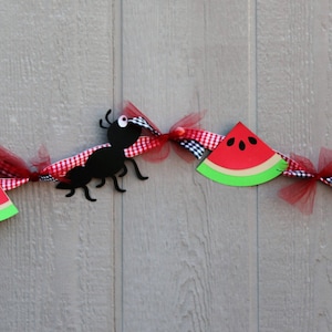 Picnic  Party Banner,  Birthday Party Banner, Ant Banner, Watermelon Banner, Summer Banner, Gingham Banner, Barbecue Banner, Baby Shower