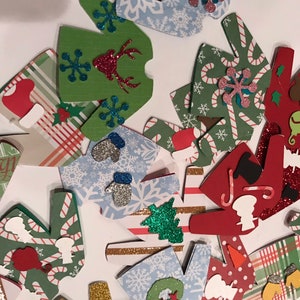 Ugly Sweater Die Cuts, Christmas Die Cuts, Christmas Confetti, Ugly Sweater Confetti, Winter Confetti, Sweaters, Ugly Sweater Embellishment