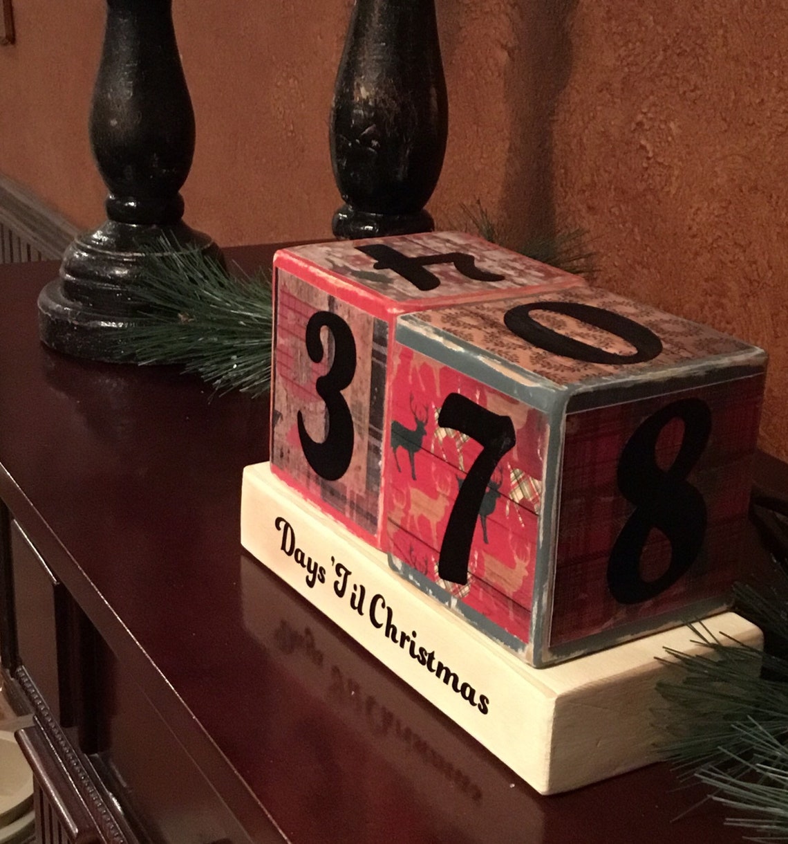 Rustic Christmas Countdown Blocks Christmas Countdown Rustic - Etsy