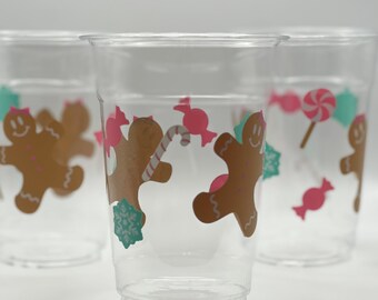 Gingerbread Man Party Cups, Candy Cups, Christmas Cups, December Cups, Christmas Party Cups, January Party Cups, Winter Wonderland