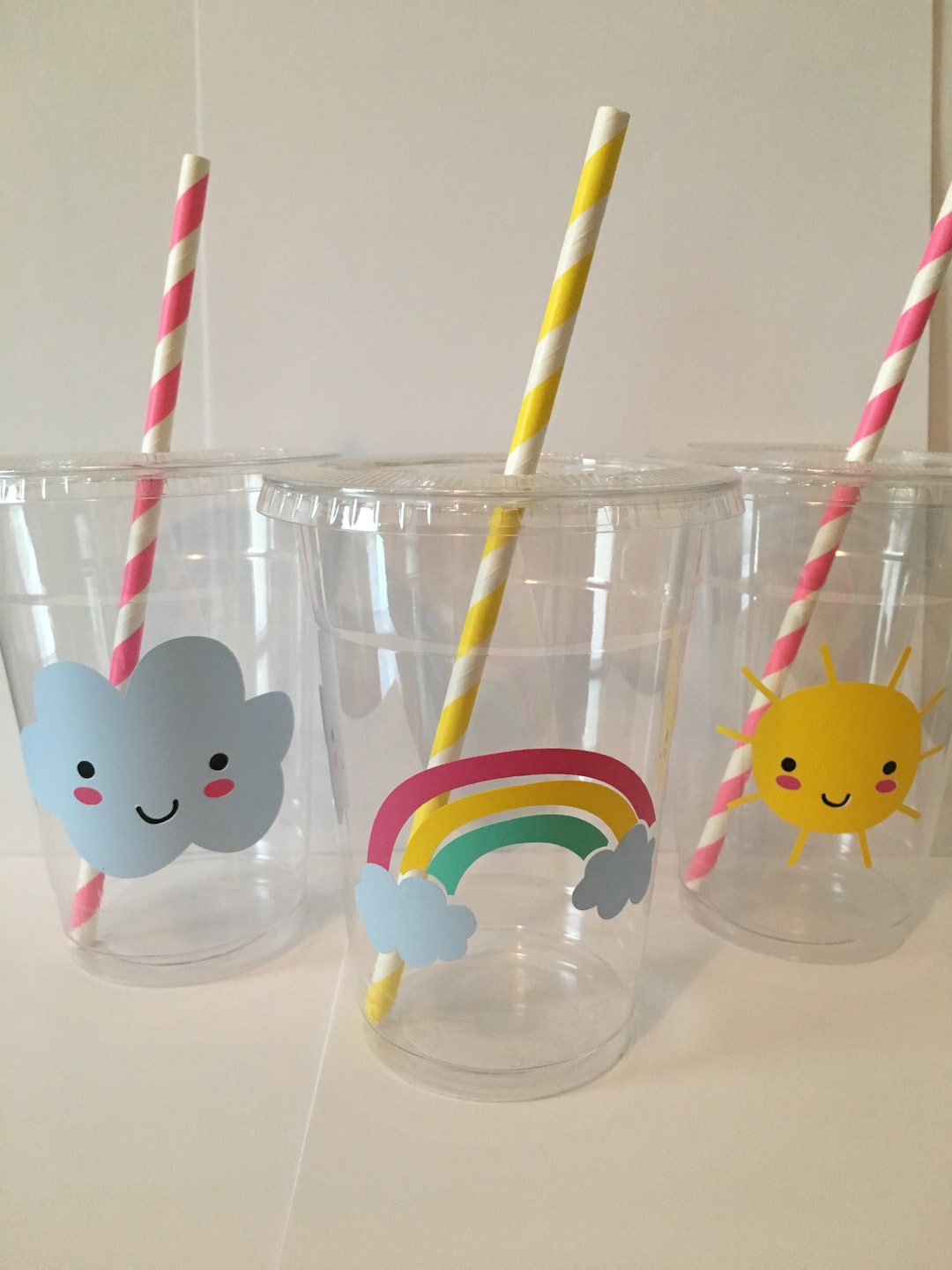 Rainbow Cloud Sun Party Cups, Rainbow Baby Shower Party Cups, Rainbow ...