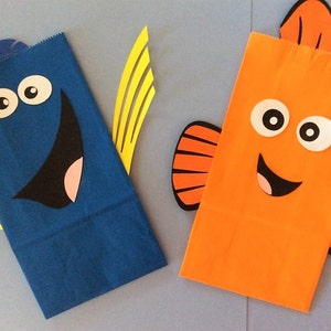 Dory & Nemo Party Bags, Treat Bags, Popcorn bags, Dory Nemo Treat Bags, Dory Nemo Popcorn Bags image 1