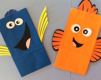 Dory & Nemo Party Bags, Treat Bags, Popcorn bags, Dory - Nemo Treat Bags, Dory - Nemo Popcorn Bags